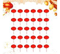 New Year Lanterns - 30 Piece Spring Festival Hanging Set | Holiday Decoration with Bright Red Display Easy Assembly Design for Restaurant, Family Gathering or Festivals