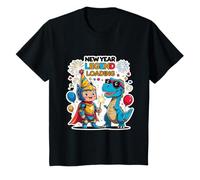 New Year Legend Loading, Cute Party Knight and Dinosaur Kids Camiseta