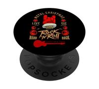 New Year Metal Christmas 2024 Rock & Roll Music Hand Sign PopSockets PopGrip Adhesivo