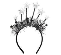 New Year Party Headband 2026 - Sparkling Silver Color Star & Tassel Hair Decor | Glitter Sequin Holiday Accessory for Women, Teens, and Adults | Ideal for Celebrations, Costumes, and Photoshoots