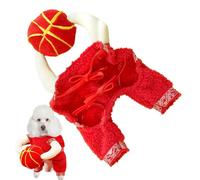 New Year Pet Costume, Lunar New Year Dog, Winter Pet Coat, Pet Clothes New Year, New Year Pet Costume with Lunar New Year Dog Cloth, Perfect For Spring Festival Dress-Up and Pet Cosplay