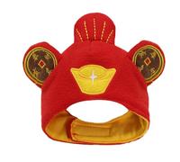 New Year Pet Hat | God of Wealth Fortune Cat Hat | Breathable Dog Hat Ear Warmer Protector For Christmas Easter Costume Parties