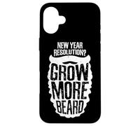 New Year Resolution? Grow More Beard Meme Carcasa para iPhone 16 Plus