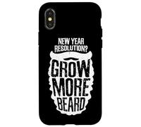 New Year Resolution? Grow More Beard Meme Carcasa para iPhone X/XS