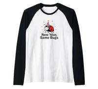 New Year, Same Bugs Funny Programmer tee Software Engineers Camiseta Manga Raglan