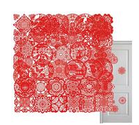 New Year's Window Clings, Red Paper Cut Stickers, Lunar New Year Window Stickers, Spring Festival Clings, Removable Door Stickers, Waterproof Window Decorations, Door Stickers for Spring Festival