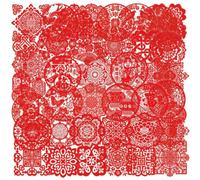 New Years Window Clings | Waterproof 50X Red Paper Cut Lunar New Year Stick