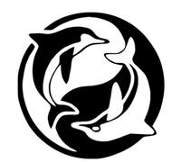 New Yin Yang Dolphin Car Sticker For Auto Truck Window Door Bumper Kayak Wall Home Laptop Car Decor Vinyl Decal Motorcycle