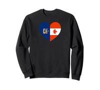 New York and Canada Flags: Heart Shaped Unity Sudadera