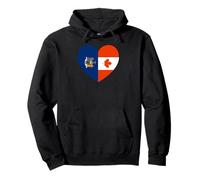 New York and Canada Flags: Heart Shaped Unity Sudadera con Capucha