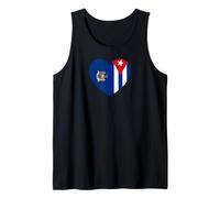 New York and Cuba Flags: Heart Shaped Unity Camiseta sin Mangas