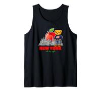 New York Big Apple Teddy Bear, Cute NYC City Illustraton Art Camiseta sin Mangas