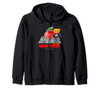 New York Big Apple Teddy Bear, Cute NYC City Illustraton Art Sudadera con Capucha