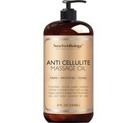 New York Biology Anti Cellulite Treatment Massage Oil - All Natural Ingredients - Infused with Essential Oils - Penetrates Skin and Targets Unwanted Fat Tissues - 8 oz