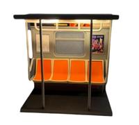 New York C Subway Train Lamp,Includes 3 Interchangeable Posters, Subways Trains Warm Led Lamp with Hidden Button, Novelty Unique Train LED Light Desk Decorations Lamps
