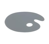 New York Central Paleta de Vidrio Templado Gris Ovalada de 10 x 14 Pulgadas, Resistente a los arañazos, fácil de Limpiar, para una Mezcla precisa de Colores, Reduce el deslumbramiento, Resistente a