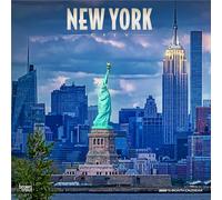 New York City 2026 12 X 24 Inch (Hanging) Monthly Square Wall Calendar Foil Stamped Cover Plastic-Free