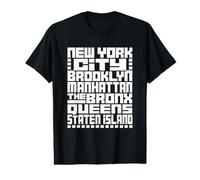 New York City 5 Boroughs Typography T Shirt NYC Graphic Camiseta gráfica económica