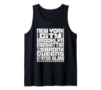 New York City 5 Boroughs Typography T Shirt NYC Graphic Camiseta sin Mangas