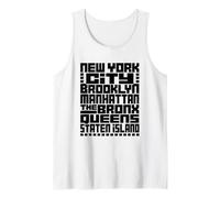 New York City 5 Boroughs Typography T Shirt NYC Graphic Camiseta sin Mangas