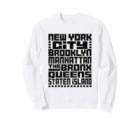 New York City 5 Boroughs Typography T Shirt NYC Graphic Sudadera