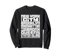 New York City 5 Boroughs Typography T Shirt NYC Graphic Sudadera