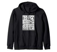 New York City 5 Boroughs Typography T Shirt NYC Graphic Sudadera con Capucha