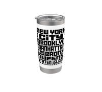New York City 5 Boroughs Typography T Shirt NYC Graphic Vaso térmico de acero inoxidable de doble pared