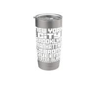New York City 5 Boroughs Typography T Shirt NYC Graphic Vaso térmico de acero inoxidable de doble pared