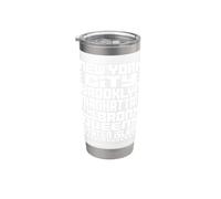 New York City 5 Boroughs Typography T Shirt NYC Graphic Vaso térmico de acero inoxidable de doble pared