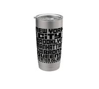New York City 5 Boroughs Typography T Shirt NYC Graphic Vaso térmico de acero inoxidable de doble pared