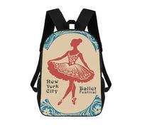 New York City Ballet Festival Poster Mochilas Impresas En 3D Para Niños 17inch Mochilas De Moda Informales Para El Día A Día, Bolsas De Viaje, Mochilas Informales Para Exteriores Para Niños Y Niñas