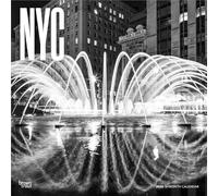BrownTrout - Calendario de pared cuadrado New York City 2026 Blanco y Negro 12x24 pulg. sin plástico