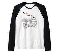 New York City Bridge Vintage Camiseta Manga Raglan