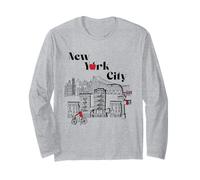 New York City Bridge Vintage Manga Larga