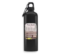 New York City Buildings - Botella de agua con diseño de taxi, botella de viaje, botella deportiva al aire libre