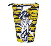 New York City - Estuche retráctil vertical para lápices, maquillaje, bolsa de almacenamiento para bolígrafos, lápices y objetos pequeños, Black, Talla única, Neceser de maquillaje