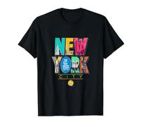 New York City Graphic NYC The City That Never Sleeps Camiseta gráfica económica, Hombre, Negro, L