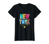 New York City Graphic NYC The City That Never Sleeps Camiseta gráfica económica, Mujer, Negro, L