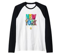 New York City Graphic NYC The City That Never Sleeps Camiseta Manga Raglan