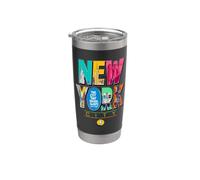 New York City Graphic NYC The City That Never Sleeps Vaso térmico de acero inoxidable de doble pared