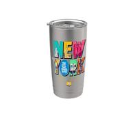 New York City Graphic NYC The City That Never Sleeps Vaso térmico de acero inoxidable de doble pared