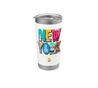 New York City Graphic NYC The City That Never Sleeps Vaso térmico de acero inoxidable de doble pared