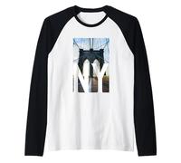 New York City Graphic tee, Walking In New York City Streets Camiseta Manga Raglan