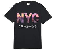 New York City Mujeres Niñas Rosa Luces de Noche de Manhattan Comfort Colors Adult Heavyweight T-Shirt