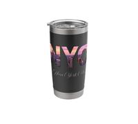New York City Mujeres Niñas Rosa Luces de noche de Manhattan Vaso térmico de acero inoxidable de doble pared