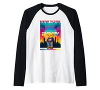 New York City NY Teddy Bear - Urban Bear with American Style Camiseta Manga Raglan