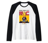 New York City NY Teddy Bear - Urban Bear with American Style Camiseta Manga Raglan