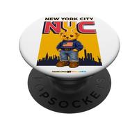 New York City NY Teddy Bear - Urban Bear with American Style PopSockets PopGrip Adhesivo