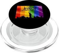 New York City Rainbow Flag Skyline LGBT Gay Pride PopSockets PopGrip para MagSafe